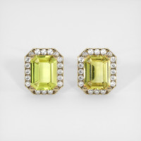 2.89 Ct.Tw. Greenish Yellow Sapphire Earrings, 14K Yellow Gold 1