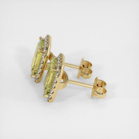 2.89 Ct.Tw. Greenish Yellow Sapphire Earrings, 14K Yellow Gold 2