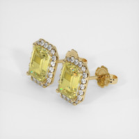 2.89 Ct.Tw. Greenish Yellow Sapphire Earrings, 14K Yellow Gold 3