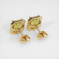 2.89 Ct.Tw. Greenish Yellow Sapphire Earrings, 14K Yellow Gold 4