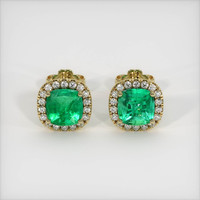 Emerald Earrings 0.98 Ct.Tw.Total Carat Weight, 18K Yellow Gold Preview