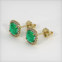 Emerald Earrings 0.98 Ct.Tw.Total Carat Weight, 18K Yellow Gold Preview