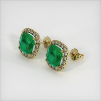 <span>2.47</span>&nbsp;<span class="tooltip-light">Ct.Tw.<span class="tooltiptext">Total Carat Weight</span></span> Emerald Earrings, 18K Yellow Gold 2