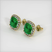 <span>1.33</span>&nbsp;<span class="tooltip-light">Ct.Tw.<span class="tooltiptext">Total Carat Weight</span></span> Emerald Earrings, 18K Yellow Gold 2