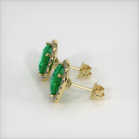 <span>1.33</span>&nbsp;<span class="tooltip-light">Ct.Tw.<span class="tooltiptext">Total Carat Weight</span></span> Emerald Earrings, 18K Yellow Gold 3