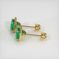 0.64 Ct.Tw. Emerald Earrings, 18K Yellow Gold 3