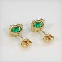 0.64 Ct.Tw. Emerald Earrings, 18K Yellow Gold 4