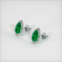 <span>3.27</span>&nbsp;<span class="tooltip-light">Ct.Tw.<span class="tooltiptext">Total Carat Weight</span></span> Emerald Earrings, Platinum 950 2