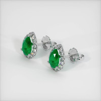 Pave Emerald Earrings 1.12 Ct.Tw.Total Carat Weight, Platinum 950 Preview