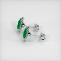 Pave Emerald Earrings 1.12 Ct.Tw.Total Carat Weight, Platinum 950 Preview