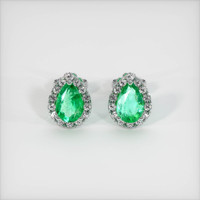 <span>0.73</span>&nbsp;<span class="tooltip-light">Ct.Tw.<span class="tooltiptext">Total Carat Weight</span></span> Emerald Earrings, Platinum 950 1