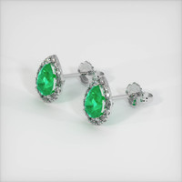 <span>0.73</span>&nbsp;<span class="tooltip-light">Ct.Tw.<span class="tooltiptext">Total Carat Weight</span></span> Emerald Earrings, Platinum 950 2