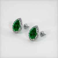 <span>2.96</span>&nbsp;<span class="tooltip-light">Ct.Tw.<span class="tooltiptext">Total Carat Weight</span></span> Emerald Earrings, Platinum 950 2