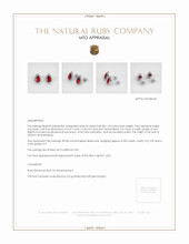 Ruby Earrings 1.00 Ct.Tw.Total Carat Weight, Platinum 950 Appraisal
