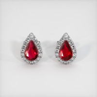 Ruby Earrings 1.00 Ct.Tw.Total Carat Weight, Platinum 950 Preview