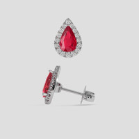 <span>0.79</span> <span class="tooltip-light">Ct.Tw.<span class="tooltiptext">Total Carat Weight</span></span> Ruby Earrings, 14K White Gold 2