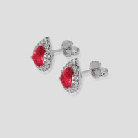 <span>0.79</span> <span class="tooltip-light">Ct.Tw.<span class="tooltiptext">Total Carat Weight</span></span> Ruby Earrings, 14K White Gold 3