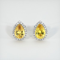 <span>3.23</span>&nbsp;<span class="tooltip-light">Ct.Tw.<span class="tooltiptext">Total Carat Weight</span></span> Sapphire Earrings, 14K White Gold 1