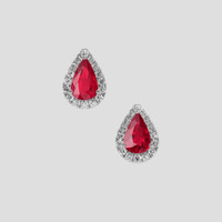 <span>0.79</span> <span class="tooltip-light">Ct.Tw.<span class="tooltiptext">Total Carat Weight</span></span> Ruby Earrings, 18K White Gold 1