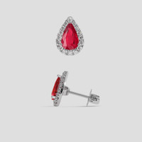 <span>0.79</span>&nbsp;<span class="tooltip-light">Ct.Tw.<span class="tooltiptext">Total Carat Weight</span></span> Ruby Earrings, 18K White Gold 2