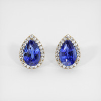 7.35 Ct.Tw. Blue Sapphire Earrings, 14K Yellow Gold 1