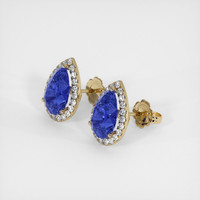 7.35 Ct.Tw. Blue Sapphire Earrings, 14K Yellow Gold 3