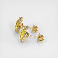 <span>3.23</span>&nbsp;<span class="tooltip-light">Ct.Tw.<span class="tooltiptext">Total Carat Weight</span></span> Sapphire Earrings, 18K Yellow Gold 3