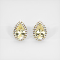 3.00 Ct.Tw. Yellow Sapphire Earrings, 18K Yellow Gold 1