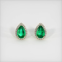 Pave Emerald Earrings 3.27 Ct.Tw.Total Carat Weight, 18K Yellow Gold Preview