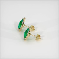 <span>3.27</span>&nbsp;<span class="tooltip-light">Ct.Tw.<span class="tooltiptext">Total Carat Weight</span></span> Emerald Earrings, 18K Yellow Gold 3