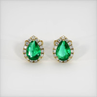 Emerald Earrings 1.12 Ct.Tw.Total Carat Weight, 18K Yellow Gold Preview