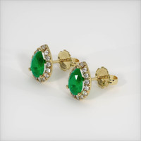 Emerald Earrings 1.12 Ct.Tw.Total Carat Weight, 18K Yellow Gold Preview