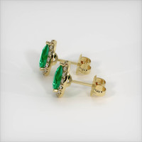 Emerald Earrings 1.12 Ct.Tw.Total Carat Weight, 18K Yellow Gold Preview