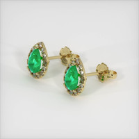 Emerald Earrings 0.73 Ct.Tw.Total Carat Weight 18K Yellow Gold Preview