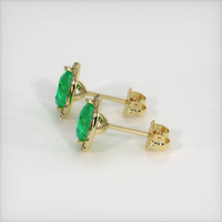 Emerald Earrings 0.73 Ct.Tw.Total Carat Weight 18K Yellow Gold Preview