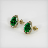 <span>1.61</span>&nbsp;<span class="tooltip-light">Ct.Tw.<span class="tooltiptext">Total Carat Weight</span></span> Emerald Earrings, 18K Yellow Gold 2