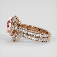 4.05 Ct. Orangish Pink Morganite Ring, 18K Rose Gold 4