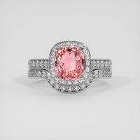2.02 Ct. Padparadscha Sapphire Ring, 10K White Gold 1