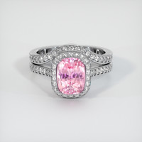 2.73 Ct. Pink Sapphire Ring, 14K White Gold 1
