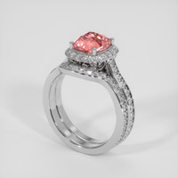 2.02 Ct. Padparadscha Sapphire Ring, 14K White Gold 2