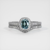 0.99 Ct. Sapphire Ring, 14K White Gold 1