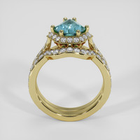 2.17 Ct. Greenish Blue Sapphire Ring, 14K Yellow Gold 3