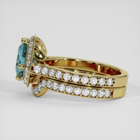 2.17 Ct. Greenish Blue Sapphire Ring, 14K Yellow Gold 4