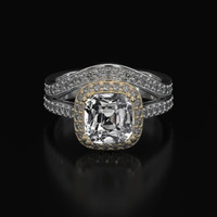 2.75 Ct. White Sapphire Ring, 14K Yellow & White 1