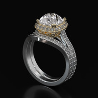 2.75 Ct. White Sapphire Ring, 14K Yellow & White 2