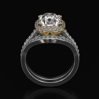 2.75 Ct. White Sapphire Ring, 14K Yellow & White 3