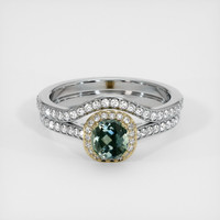 0.78 Ct. Sapphire Ring, 18K Yellow & White 1