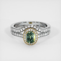 0.66 Ct. Sapphire Ring, 18K Yellow & White 1