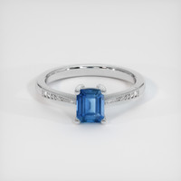 1.24 Ct. Blue Sapphire Ring, Platinum 950 1