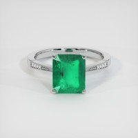 2.40 Ct. Emerald Ring, Platinum 950 1